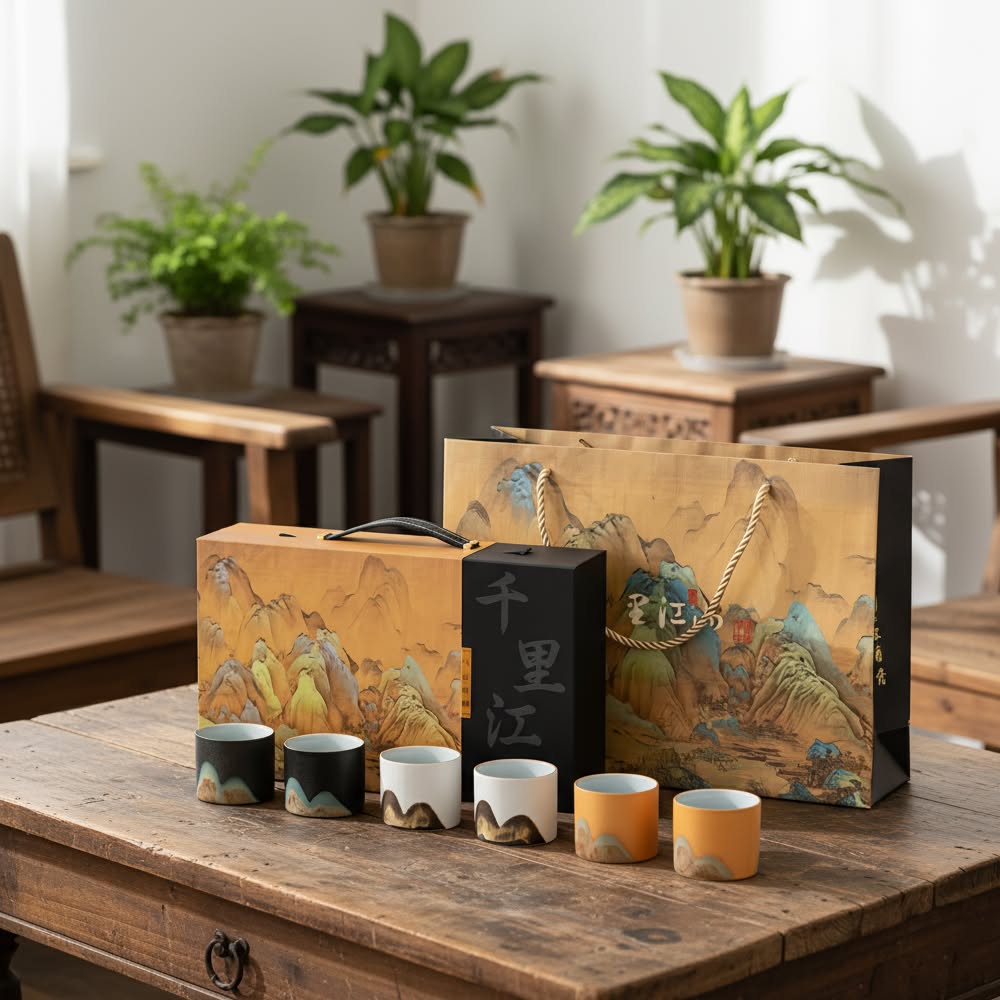 Handmade Rustic 6 Piece Espresso Cup Gift Set