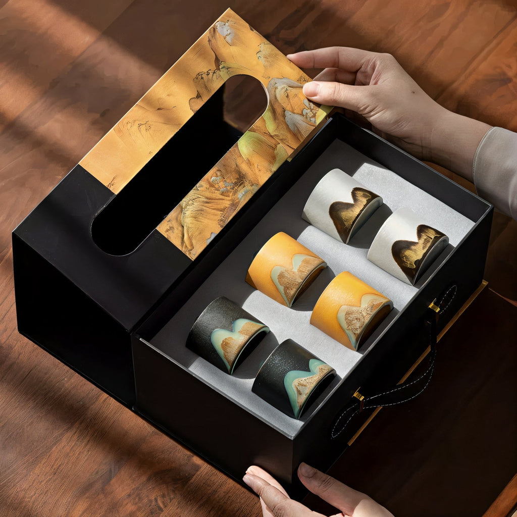 Handmade Rustic 6 Piece Espresso Cup Gift Set