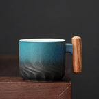 Set of 3 - Vintage Espresso Cups With Wooden Handle