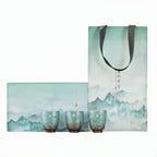 Rustic Blue 3 Piece Handmade Espresso Coffee Cup Gift Set