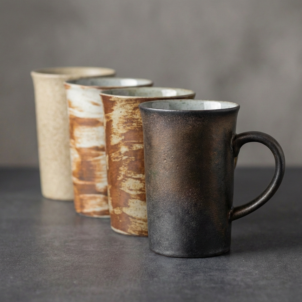 Set of 4 - Vintage Terra Forma Coffee Cups