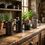 Set Of 4 - Vintage Industrial Coffee Cups