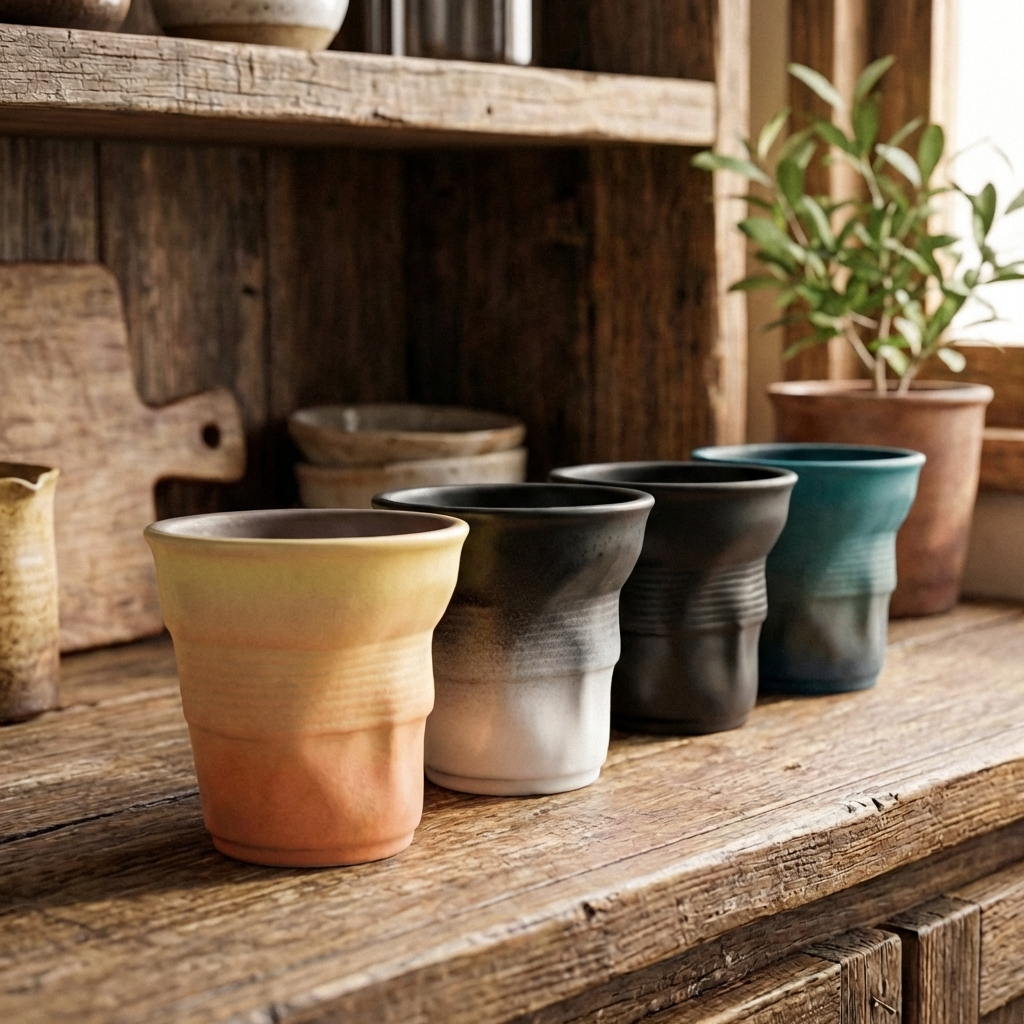 Contemporary Crushed Espresso Cups