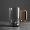 Smokey Gray Glass Tall Mountain Coffee Cup