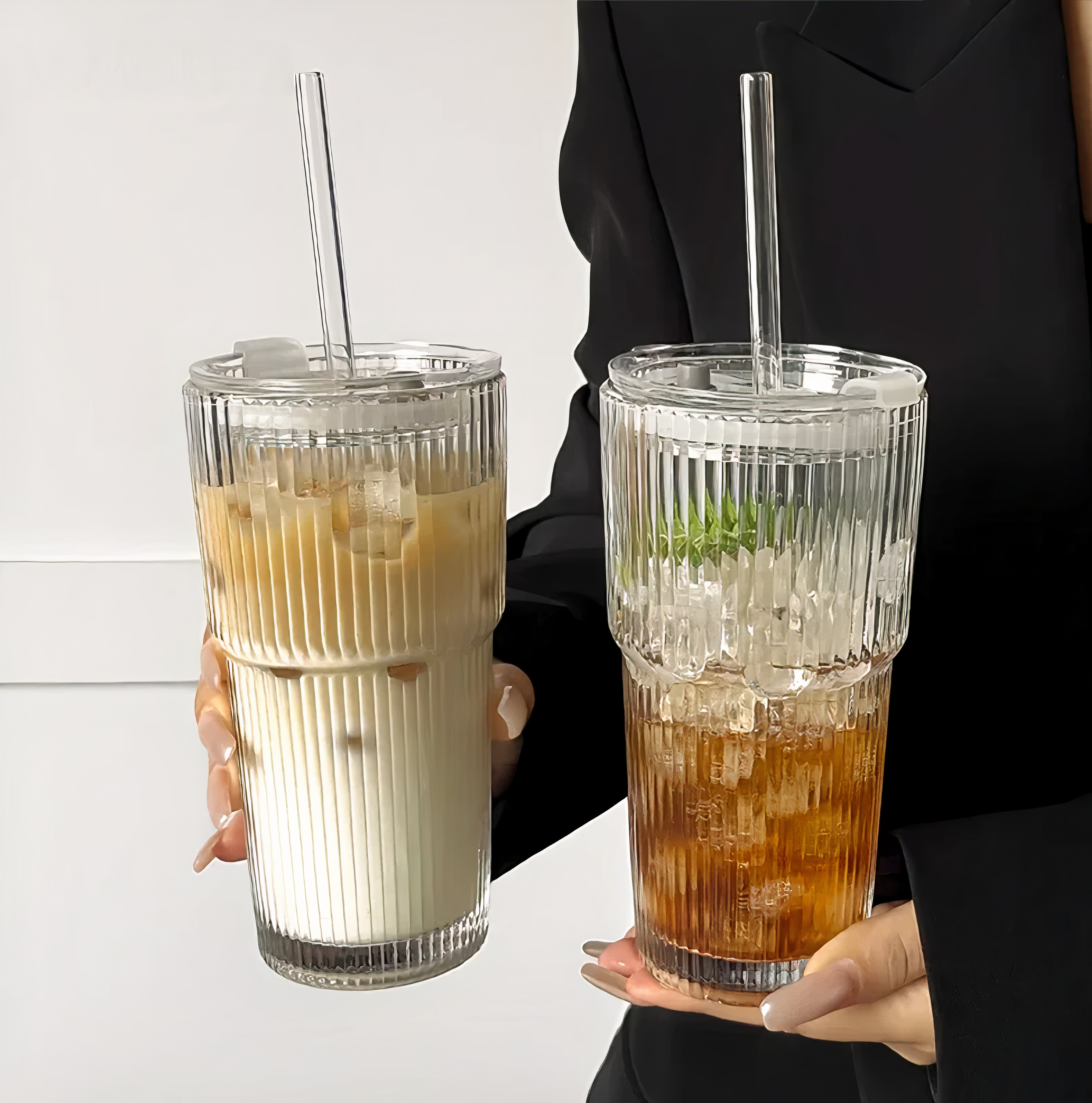 Travel Glass Tumbler Cup With Straw