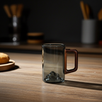 Smokey Gray Glass Tall Mountain Coffee Cup