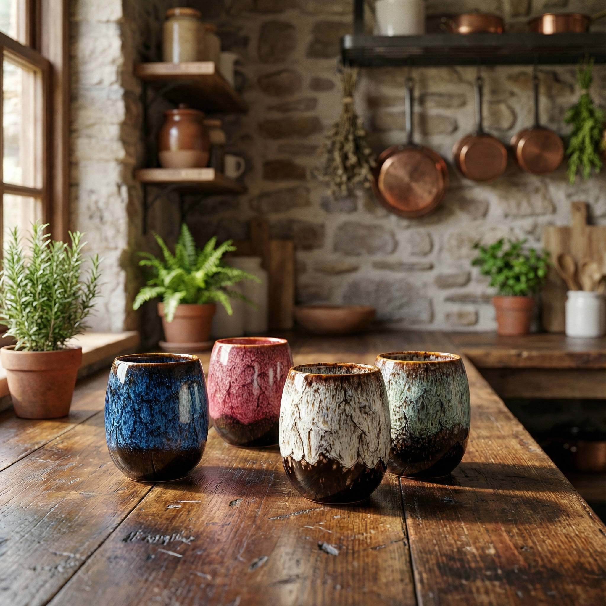 Vintage Rustic Marble Coffee Cups