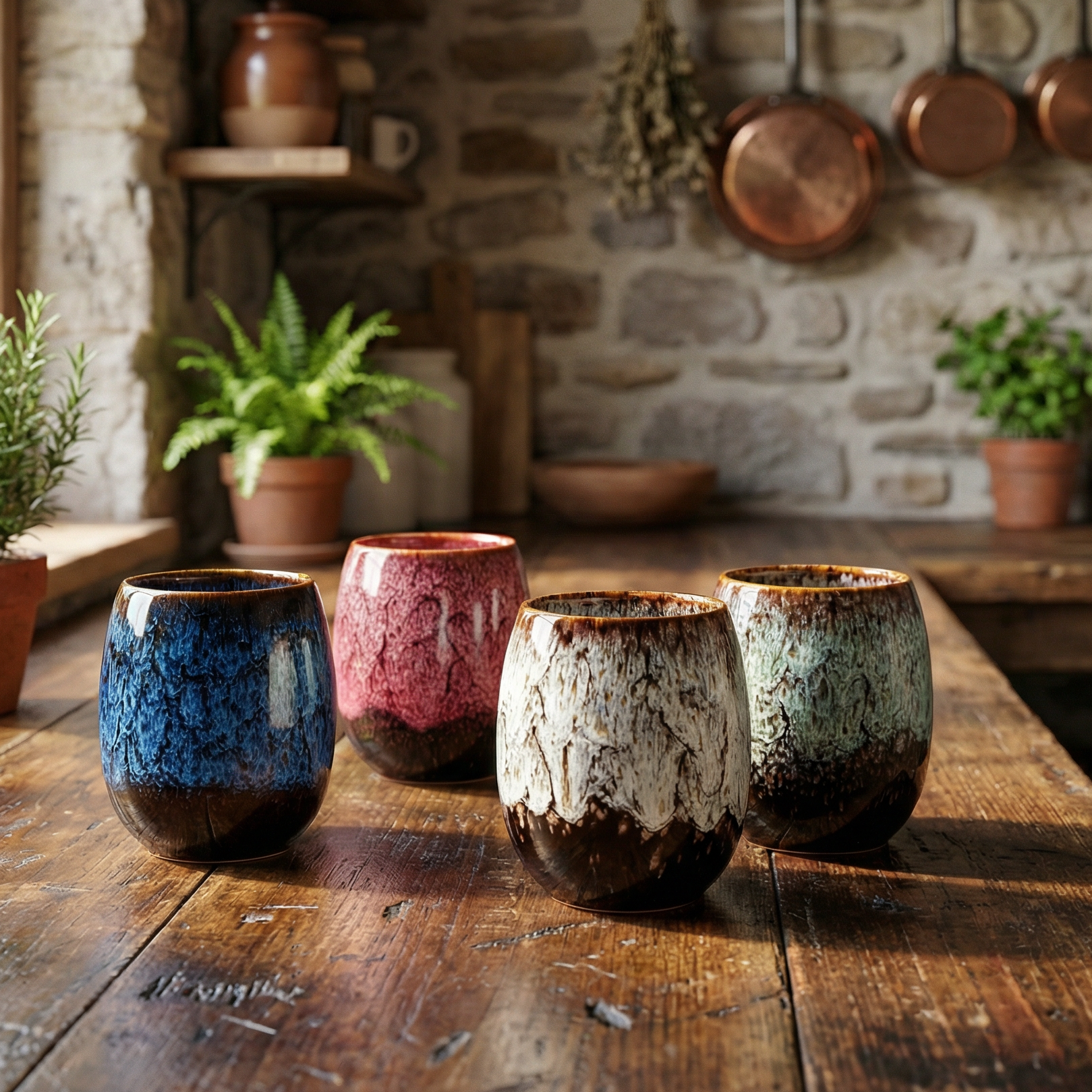 Vintage Rustic Marble Coffee Cups