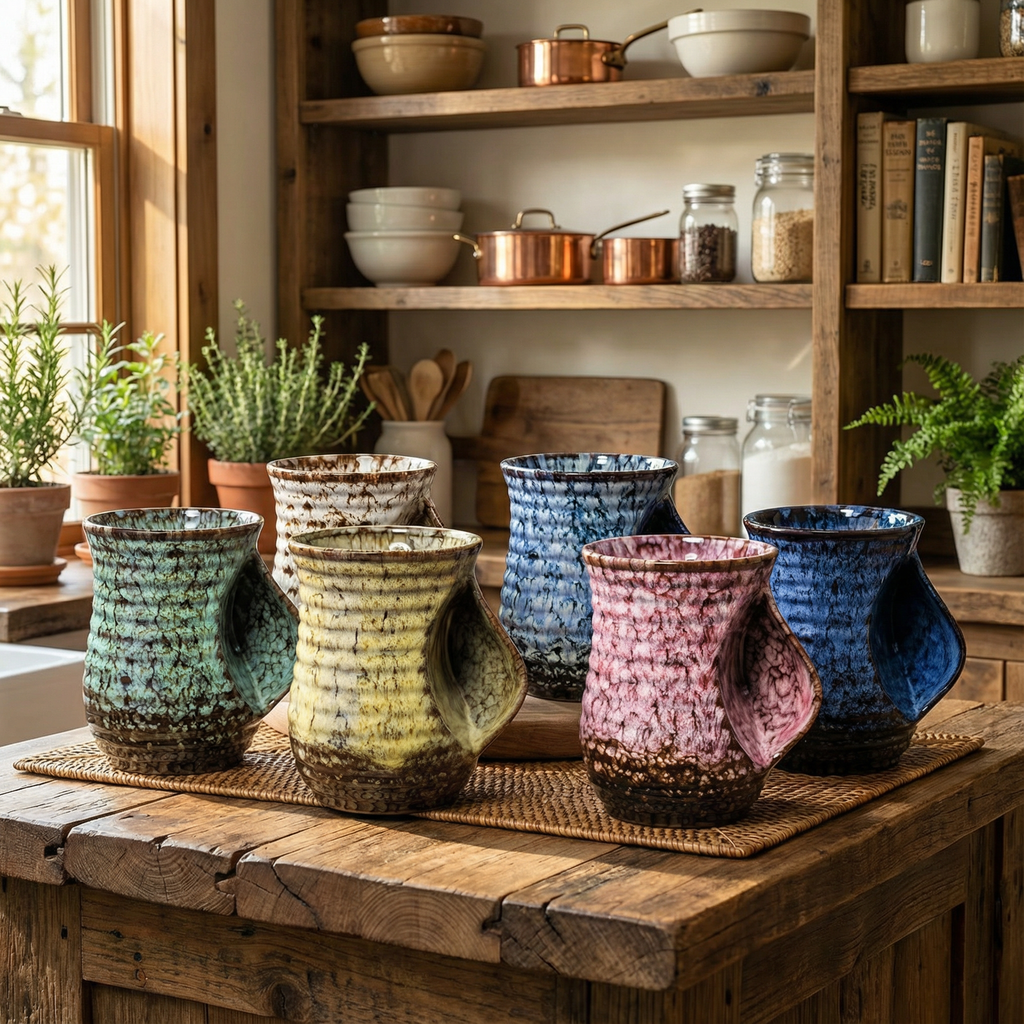 Large Ceramic Abstract Coffee Cups
