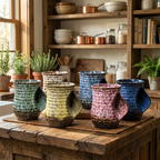 Large Ceramic Abstract Coffee Cups